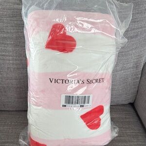 Victoria's Secret Pink and Red Heart Blanket